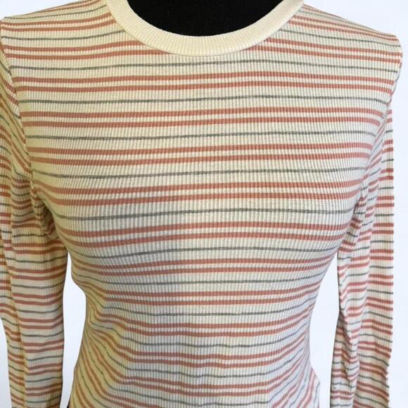 Charlotte Russe Vintage Y2K pink and grey striped shirt Size Small - Picture 2 of 6